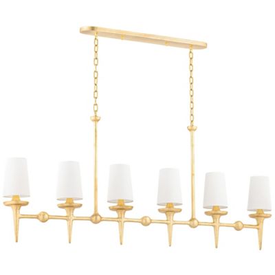 Hudson Valley Lighting Torch Linear Chandelier - Color: Gold - Size: 6 ligh