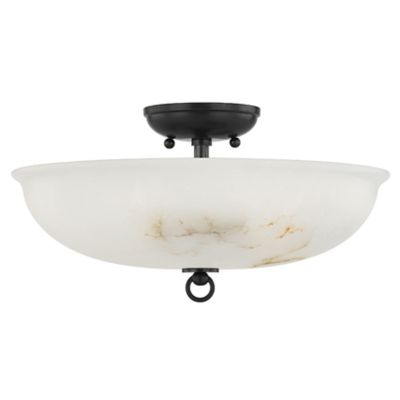 Hudson Valley Lighting Somerset Semi-Flushmount Light - Color: White - Size