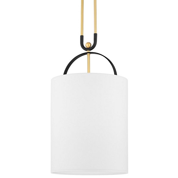 Campbell Hall Pendant Light - Color: White - Size: Small - Hudson Valley Lighting 2034-AGB/BBR