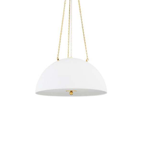 Chiswick Pendant Light - Color: White - Size: Small - Hudson Valley Lighting MDS1100-AGB/WP