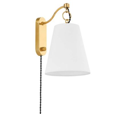 Hudson Valley Lighting Joan Plug-In Wall Sconce - Color: White - Size: 1 li