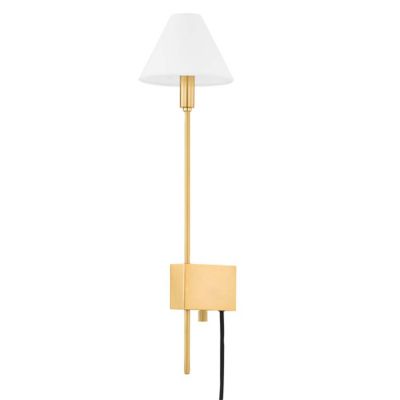 Hudson Valley Lighting Teaneck Plug-In Wall Sconce - Color: Brass - Size: 1