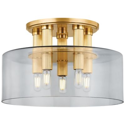 Hudson Valley Lighting Crystler Semi-Flushmount Light - Color: Grey - Size