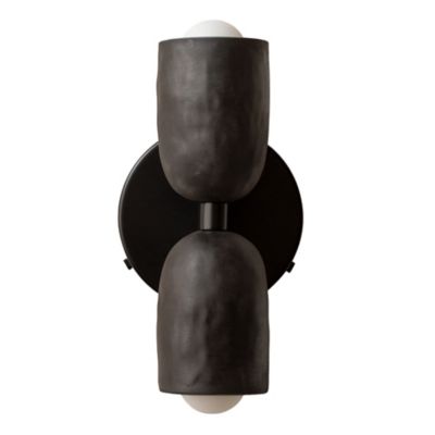 In Common With Ceramic Up Down Wall Sconce - Color: Black - Size: 2 light -