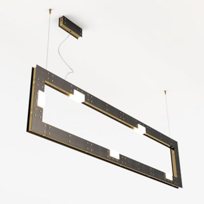 Intueri Light Cubi LED Rectangular Linear Chandelier - Color: White - Size: