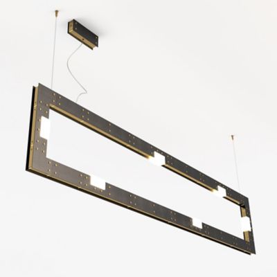 Intueri Light Cubi LED Rectangular Linear Chandelier - Color: White - Size: