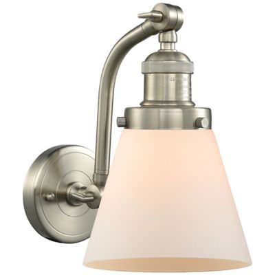 Alder & Ore Zachary Glass Curved Arm Wall Sconce - Color: Silver - Size: Sm