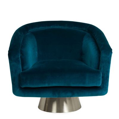 Jonathan Adler Bacharach Swivel Chair - Color: Blue - 21924