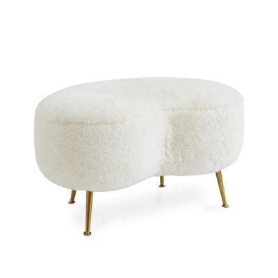 JAD2108252 Jonathan Adler Kidney Ottoman - Color: White - 293 sku JAD2108252