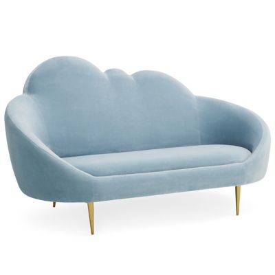 JAD2412796 Jonathan Adler Ether Settee - Color: Blue - 32465 sku JAD2412796