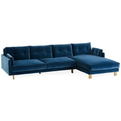 Jonathan Adler Malibu Sectional - Color: Blue - Size: Right - 31742