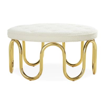 JAD2308086 Jonathan Adler Scalinatella Ottoman - Color: White sku JAD2308086