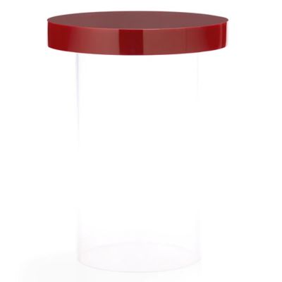 Jonathan Adler Acrylic Dot Side Table - Color: Red - Size: Tall/Carmine Red