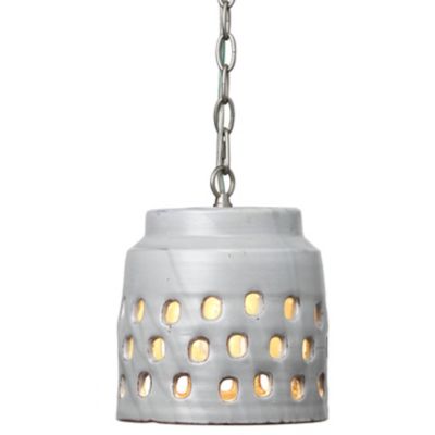 Jamie Young Co. Perforated Pendant Light - Color: Grey - Size: 1 light - 5P