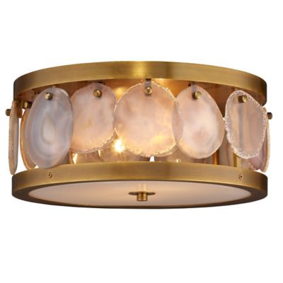 Jamie Young Co. Upsala Agate Flushmount Light - Color: Brass - Size: 2 ligh