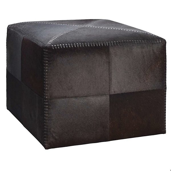Hair on Hide Ottoman - Color: Brown - Size: Large - Jamie Young Co. 20OTTO-LGES