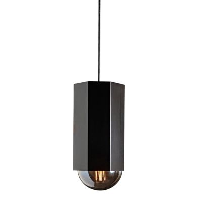 John Beck Steel Hex Mini Pendant Light - Color: Black - Size: 1 light - JBS