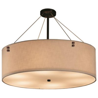 Justice Design Group Textile Finials Drum Pendant Light - Color: Cream - S