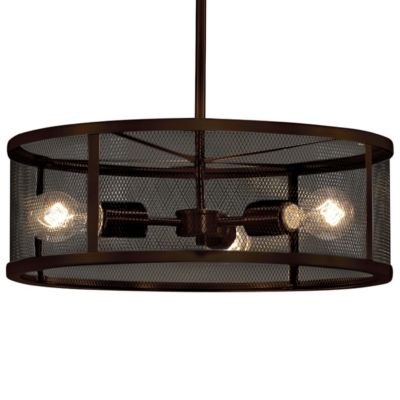 Justice Design Group Wire Mesh Drum Pendant Light - Color: Bronze - Size: 