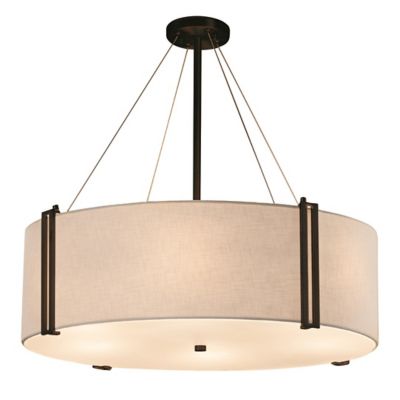 Justice Design Group Textile Reveal Drum Pendant Light - Color: White - FAB