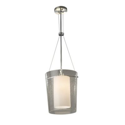 Justice Design Group Fusion Amani Center Drum Pendant Light - Color: Nickel