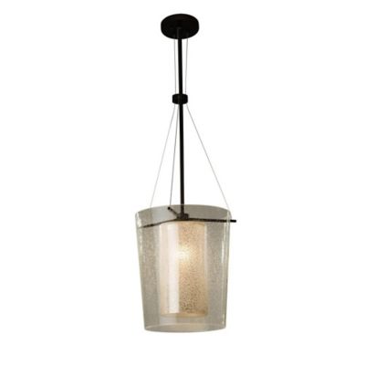 Justice Design Group Fusion Amani Center Drum Pendant Light - Color: Matte 