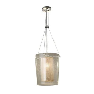 Justice Design Group Fusion Amani Center Drum Pendant Light - Color: Nickel