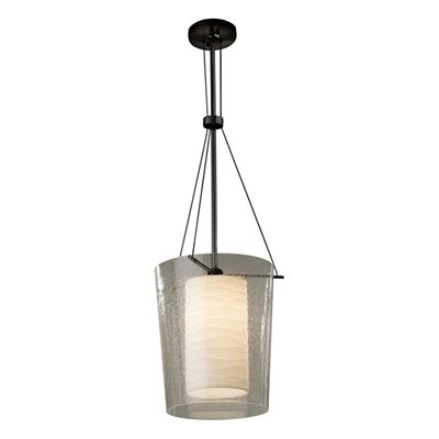 Justice Design Group Porcelina Amani Center Drum Pendant Light - Color: Bla