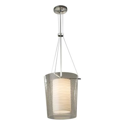 Justice Design Group Porcelina Amani Center Drum Pendant Light - Color: Bru