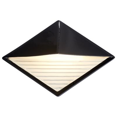 Justice Design Group Ambiance Diamond Outdoor LED Wall Sconce - Color: Blac