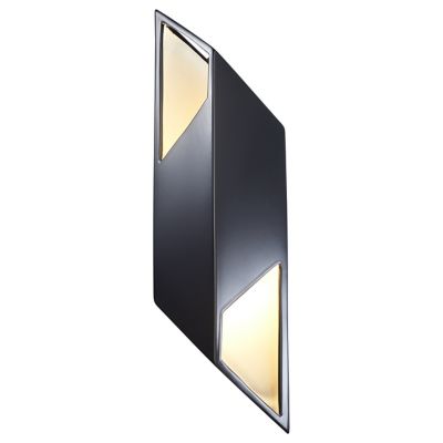 Justice Design Group Ambiance Rhomboid LED Wall Sconce - Color: Black - Siz