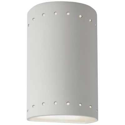 Justice Design Group Ambiance Cylinder Wall Sconce - Closed Top - Color: Wh