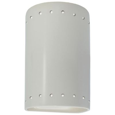 Justice Design Group Ambiance Cylinder Wall Sconce - Closed Top - Color: Wh