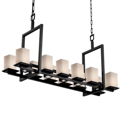 Justice Design Group Fusion Montana Linear Chandelier Light - Color: Black 