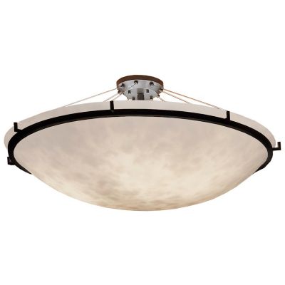 Justice Design Group Clouds Ring Round Semi-Flushmount Light - Color: White