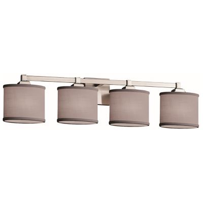 Textile Regency Vanity Light - Color: Silver - Size: 4 light - Justice Design Group FAB-8434-30-GRAY-NCKL