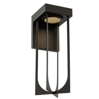 Kalco Lighting Optika LED Outdoor Wall Sconce - Color: Black - Size: Large 