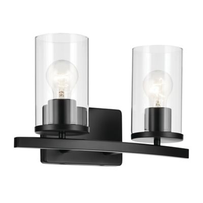 Kichler Crosby Vanity Light - Color: Black - Size: 2 light - 45496BKCLR