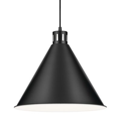 Kichler Zailey Cone Pendant Light - Color: Black - Size: Large - 52177BK