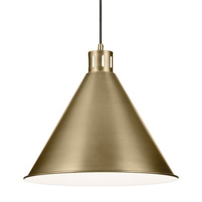 Kichler Zailey Cone Pendant Light - Color: Brass - Size: Large - 52177NBR