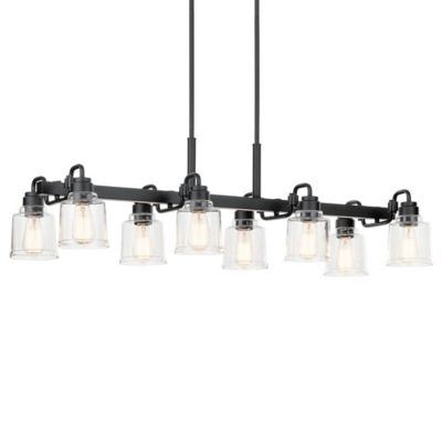 Kichler Aivian Linear Chandelier - Color: Black - Size: 8 light - 52400BK