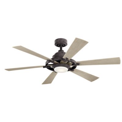 Kichler Iras LED Ceiling Fan - Color: Brown - Number of Blades: 6 - Blade C