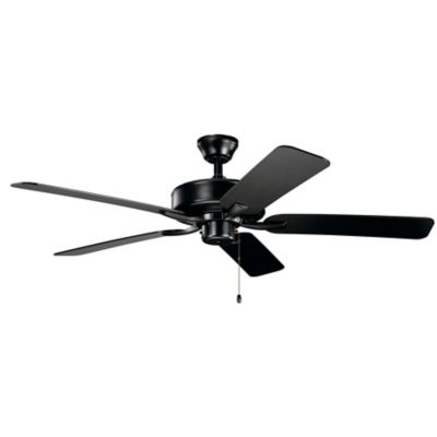 Kichler Basics Pro Ceiling Fan - Color: Black - Number of Blades: 5 - 33001