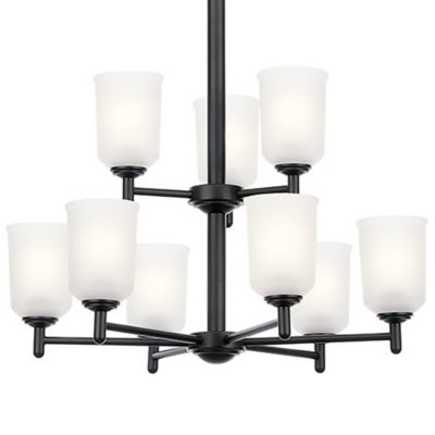 Kichler Shailene 2 Tier Chandelier - Color: White - Size: 9 light - 43672BK