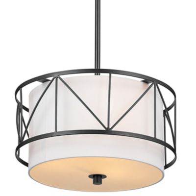 Kichler Birkleigh Pendant/Semi-Flushmount Light - Color: Black - Size: 14