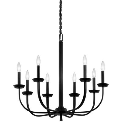 Kichler Kennewick Chandelier - Color: Black - Size: 8 light - 52388BK