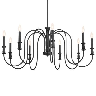 Kichler Karthe Chandelier - Color: Black - Size: 9 light - 52471BK