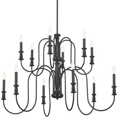 Kichler Karthe 2-Tier Chandelier - Color: Black - Size: 12 light - 52472BK