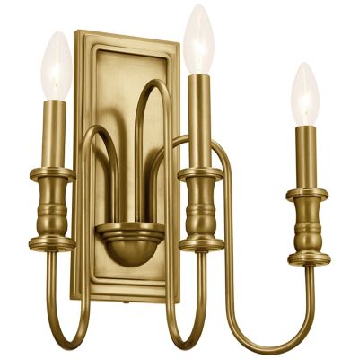 Kichler Karthe Wall Sconce - Color: Brass - Size: 3 light - 52473NBR