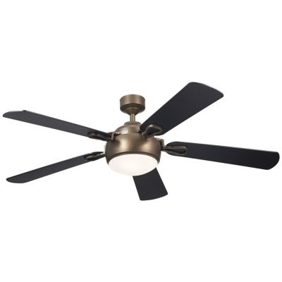 Kichler Humble LED Ceiling Fan - Color: Bronze - Number of Blades: 5 - Blad